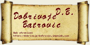Dobrivoje Batrović vizit kartica